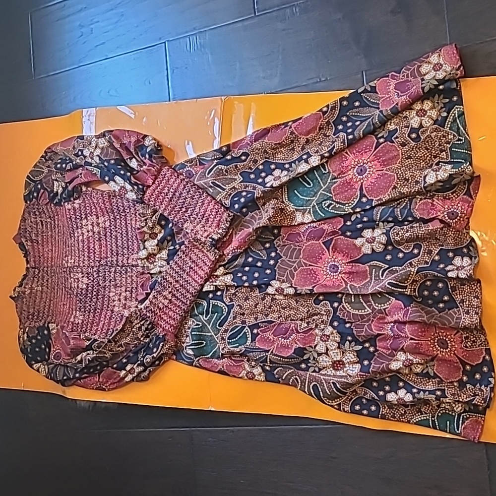 Nwot! Farm Rio flowered leopard long sleeve dress. - Picture 11 of 14